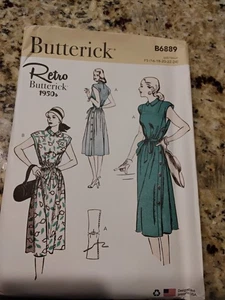 NEW Retro Butterick 1950s Dress Pattern Cap Sleeve A-Line Size 16 To 24 - Picture 1 of 2