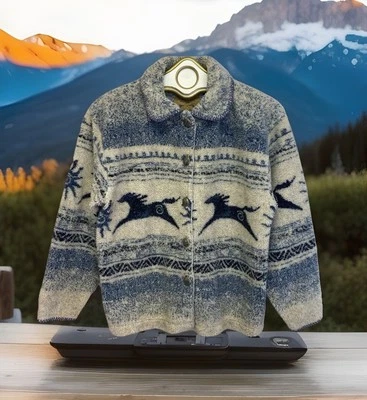 Chaqueta De Colección Alpes Sherpa Botón Delantero Talla L Caballos Primitivos Sol Ecuestre Y2K EE. UU. Foto 1 de 4