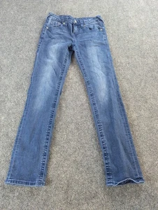 True Religion Jeans Girls Size 12 Blue Straight Leg 5-Pocket  - Picture 1 of 11