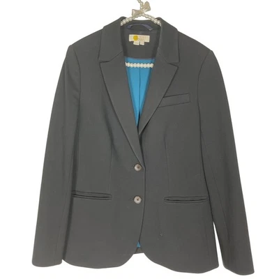 Blazer Boden Versátil Negro Tela Ponte con Forro Verde Azulado Talla 8R Foto 1 de 4