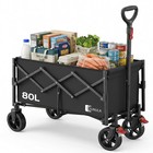 Bollerwagen Faltbar Klein 80L 100KG, Faltbarer Bollerwagen Klappbarer Handwag...