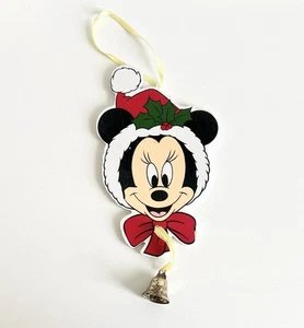 Adorno de madera vintage Disney Kurt Adler 1996 Minnie Mouse con campana - Imagen 1 de 2