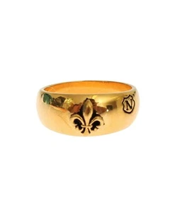 Nialaya Fleurdelis Ring Gold Band Men - Picture 1 of 5