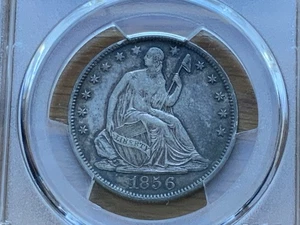 1856-O LIBERTY SEATED SILVER HALF DOLLAR PCGS XF-40 ! - Picture 1 of 4