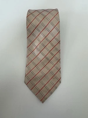 Corbata a rayas marrón beige Angelo Rossi para hombre hecha a mano Foto 1 de 3