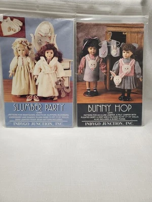2 Indygo Doll Clothes Pattern Bunny Hop Slumber Party for 17" - 19" Dolls - Image 1 of 2