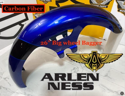 14-24 Arlen Ness Fibra de Carbono 26" pulgadas Envoltura de Rueda Grande Guardabarros Delantero Harley Excavadora Foto 1 de 4