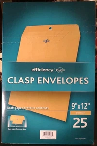 Kraft 9 x 12 Verschluss große Papierumschläge 25 Stück in leicht zu öffnender Spenderbox  - Bild 1 von 6