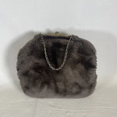 Vintage Faux Fur Ladies Muff Purse Hand Warmer Fancy Formal Dress Muffler - Image 1 of 4