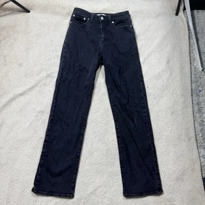 Madewell Jeans Womens 26 Curvy 90s Straight Black Denim High Rise Cotton 24x29 - Imagen 1 de 14