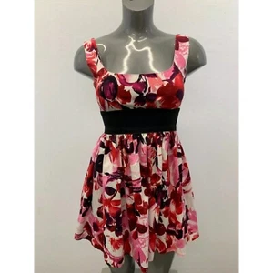 Necessary Object Women's dress Small Pink Floral Cotton/Spandex Empire Waist - Picture 1 of 5