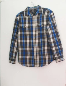 Ralph Lauren Big Boys Plaid Long Sleeve Workshirt Royal Multi Sz M (10-12) - NWT - Picture 1 of 1