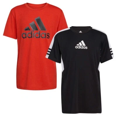 Adidas Boys' Youth 2-pack Tee Short Sleeve T-shirt Red and Black (Size 8) - Image 1 of 4