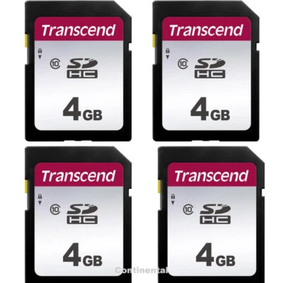 4 x Transcend 4GB Class 10 SDHC Memory Card for SLR, Coolpix,  ELPH Cameras  - Image 1 of 3