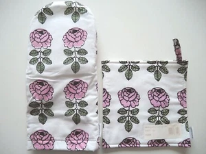 Marimekko VIHKIRUUSU Pot holder + Pot mat Pink Maija Isola 婚礼玫瑰 - Picture 1 of 5