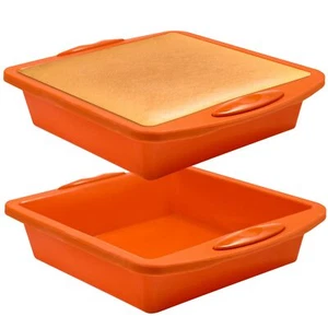 Square Cake Baking Pan 8x8 Inch Silicone Cake Pan Brownie Pan for Baking Birt... - Picture 1 of 7