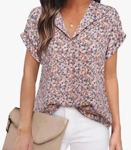 Kishore Women's Short Sleeve Chiffon Blouses for Office Work Business Attire XL - Picture 1 of 2