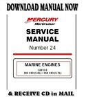 MERCURY MERCRUISER #24 GM V-8 305(5.0L) 350(5.7L) SERVICE REPAIR MANUAL on CD