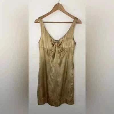 Intuitions 100% Silk Y2K Striped Tank Shift Dress EUC Size 8 - Image 1 of 4