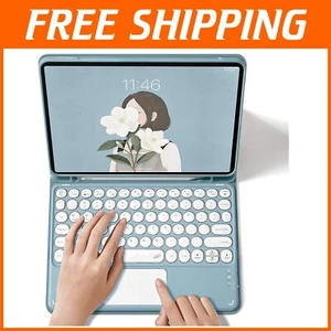 Elegant 10.5 Inch Galaxy Tab A8 Keyboard Case with Touchpad & Auto Sleep - Blue - Picture 1 of 11