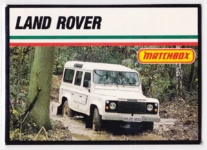 Tarjeta coleccionable vintage Matchbox Land Rover 110 SUV c.1989 - Imagen 1 de 2