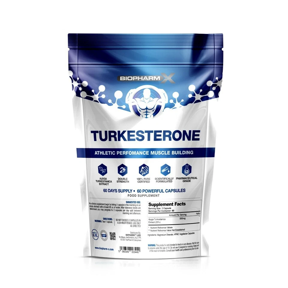 Strongest Legal Turkesterone (60 x 500mg Capsules) Testosterone Muscle Booster