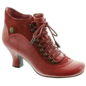 Hush Puppies Vivianna red suede leather women's lace up heeled ankle boot - Picture 1 of 1