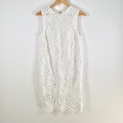 George Vestido Mujer 8 Lápices Blanco Bordado Sin Mangas Cuello Redondo 103354 Foto 1 de 4