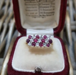 Vintage 9ct Gold Ring, Natural Pink Garnet, Size L US 5.75, Hallmarked, 1986 - Picture 1 of 7