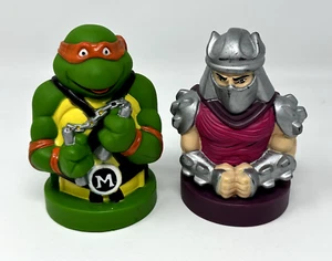 1990 TMNT Ninja Turtles Bubble Bath Topper Michelangelo & Shredder Free Shipping - Picture 1 of 19