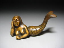 Netsuke  Mermaid Yang Wood Carving from Japanese antiques #247