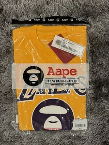 NEW RARE Authentic Aape x Mitchell Ness Los Angeles Lakers T Shirt Size Medium - Picture 1 of 1