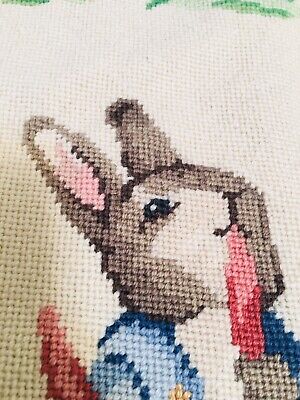 Peter Rabbit Beatrix Potter Completed And Finished Needlepoint 18X 24 Inches • 250$