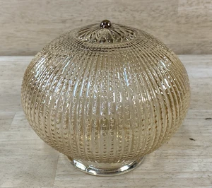 glass light shade Iridescent Amber Hobnail Ceiling Cover Globe 3" FITTER - Picture 1 of 9