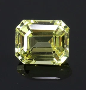 Yellow Sapphire Emerald Cut Certified Natural Loose Gemstone 10x9 MM - Picture 1 of 6