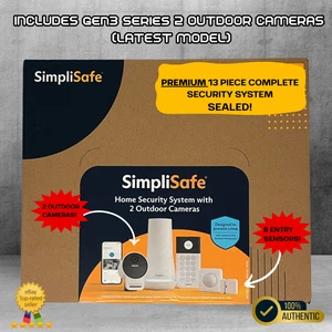 SimpliSafe Home Security System w/ 2 Outdoor Cameras SERIES 2, 13-Piece SEALED! - Picture 1 of 5