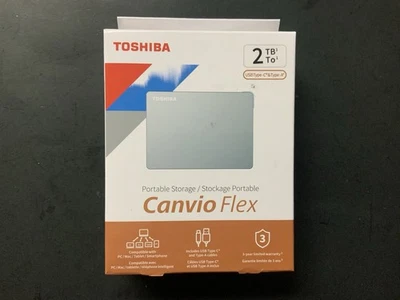 Toshiba Canvio Flex 2TB USB Portable External Hard Drive HDTX120XSCAA - Image 1 of 4