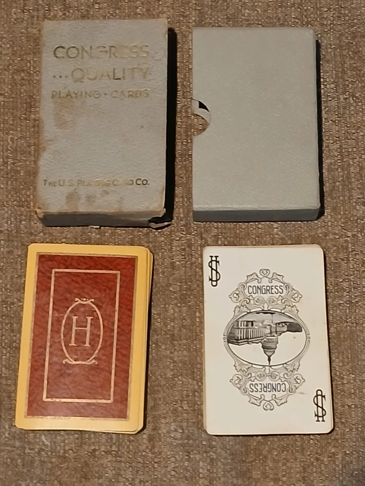 Cartas de baralho de pôquer vintage do Congresso. "RARO"  - Imagem 1 de 4