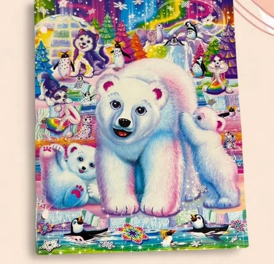 Carpeta Lisa Frank 2 Bolsillos Fantasea Familia Brillo Oso Polar Pingüino Lobo 2015 Foto 1 de 4