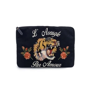Authentic Gucci Black Nylon L'Aveugle Par Amour Laptop Computer Case - Picture 1 of 8