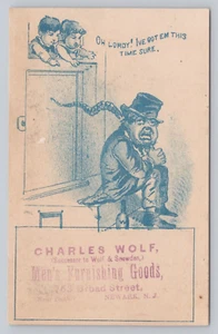 Victorian Trade Card Charles Wolf Men's Furnishing Goods Newark New Jersey - Picture 1 of 2