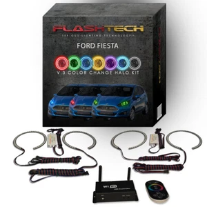 RGB Multi Color LED Halo kit with Wifi App for 2011-2013 Ford Fiesta Headlights - Picture 1 of 7