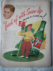 1943 VTG Original Magazine Ad Print 7 Up Soda Golf Missin&#39; Those Two Foot Putts