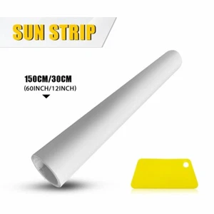 60"x12" Windshield Shade Visor Sun Strip Film Vinyl Sticker Decal Matte White - Picture 1 of 11