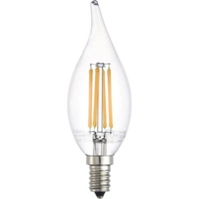 Elitco Lighting Jovi 4.11" 4W 3000K CA10 Clear Glass LED Light Bulb (Set of 10) - Image 1 of 2
