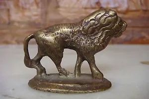 RARE Antique XIX CENTURY BRONZE LION Miniature Figurine  - Picture 1 of 12