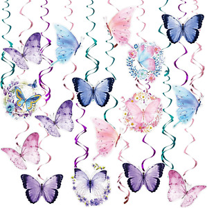 46Pcs No Installation Hanging Butterfly Decorations Butterfly Birthday Decoratio