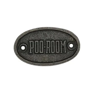 Türschild Plakette Antik Stil Gusseisen POO ROOM - Bild 1 von 3