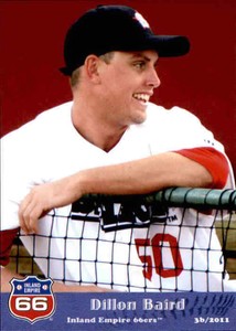 2011 Inland Empire 66ers Grandstand #2 Dillon Baird Prescott Arizona AZ Card