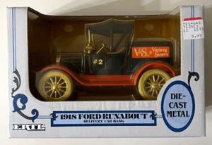 NEW ERTL 1918 Ford Runabout Delivery Car Locking Bank Diecast NIB! - Picture 1 of 6
